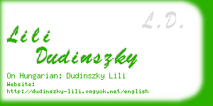 lili dudinszky business card